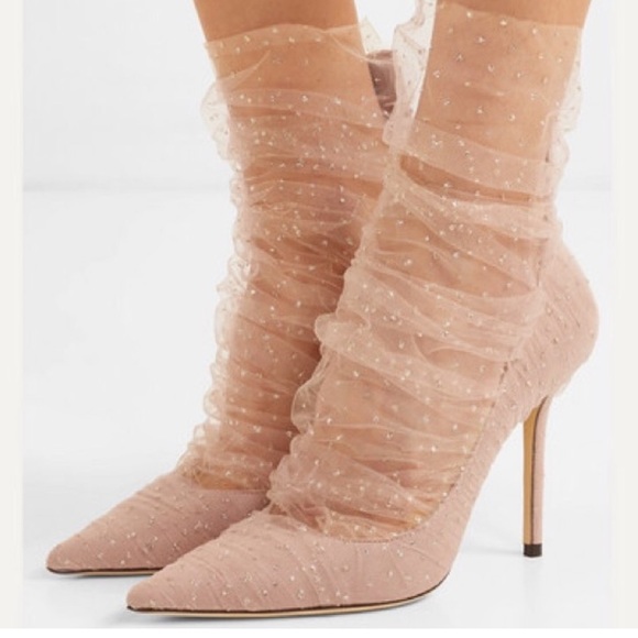 Jimmy Choo Shoes - Jimmy Choo Lavish 100 Heels New 37 glitter tulle